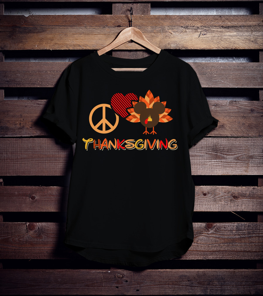 Thanksgiving Peace Love Turkey 28 T-Shirt