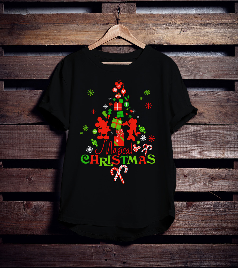 Magical Christmas Tree With Gifts And Candy Canes T-Shirt