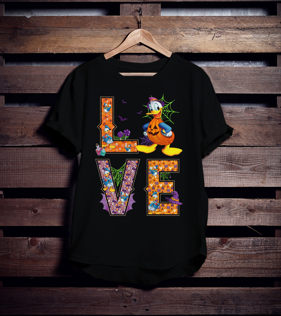 Love Halloween Donald Duck Pumpkin Costume T-Shirt