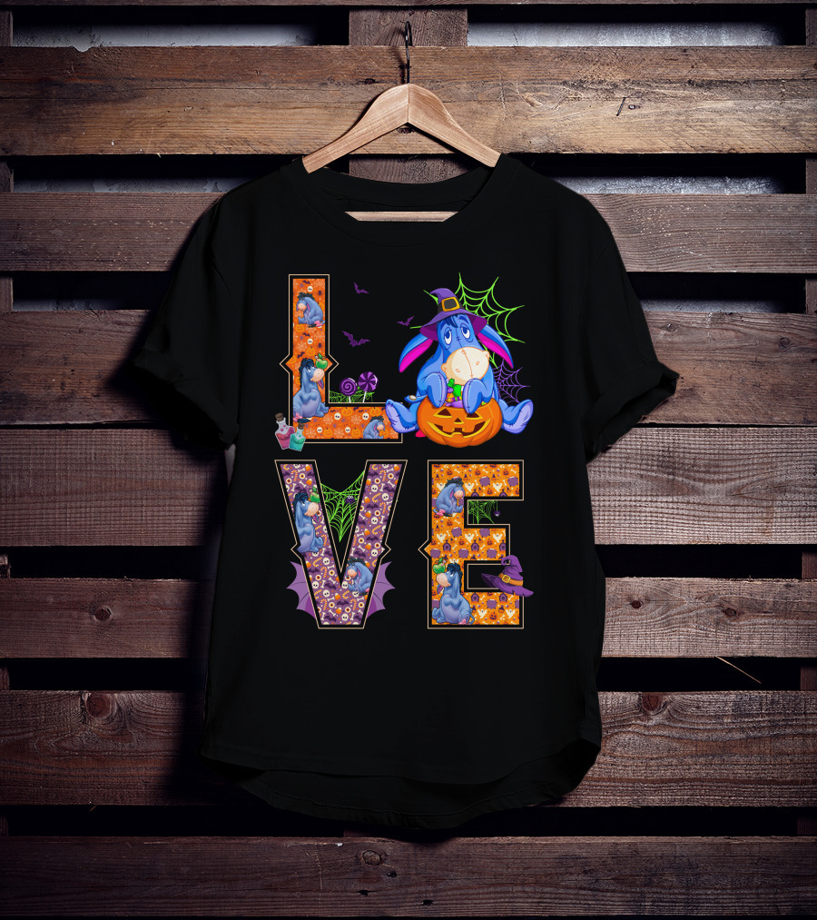 Eeyore Halloween Love Pumpkin Witch Hat Web T-Shirt