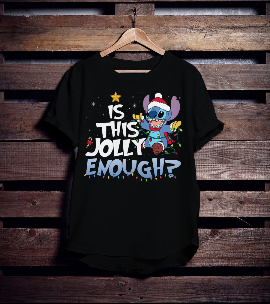 Is This Jolly Enough Stitch Christmas T-Shirt