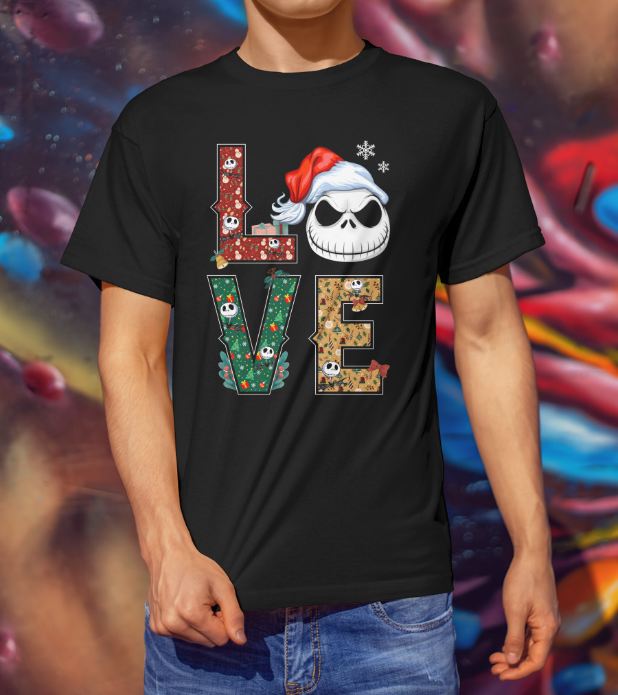 Love Jack Skellington Christmas Theme T-Shirt