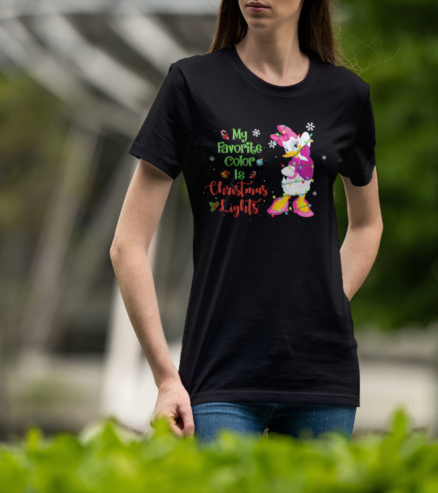 My Favorite Color Is Christmas Lights Daisy T-Shirt