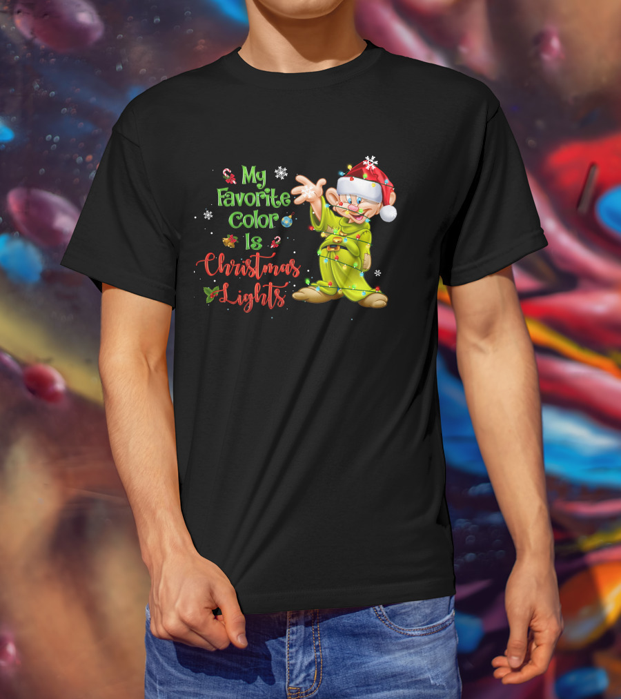 My Favorite Color Is Christmas Lights Dopey T-Shirt