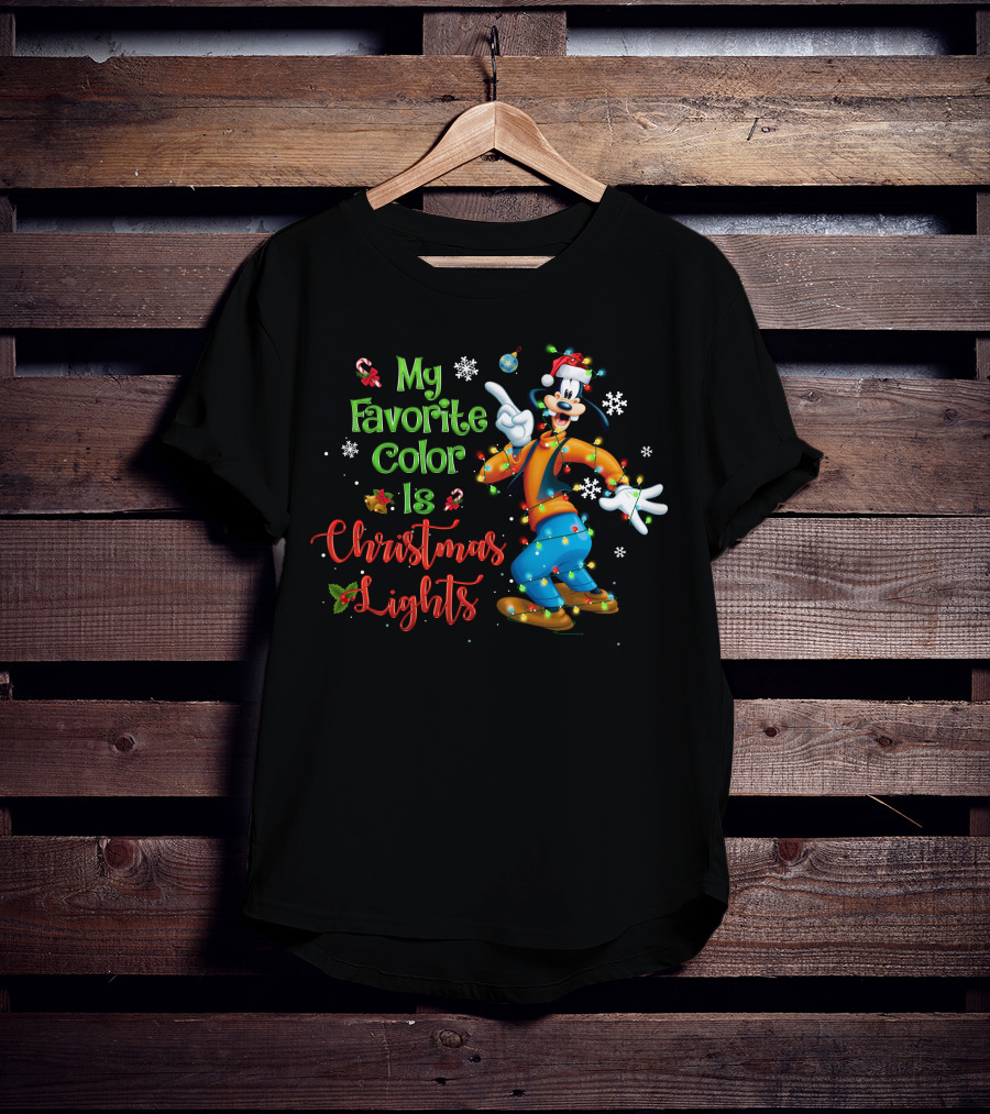 Goofy My Favorite Color Is Christmas Lights T-Shirt