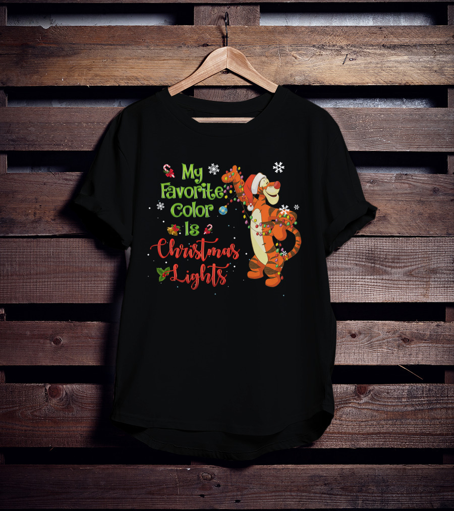 My Favorite Color Is Christmas Lights Tigger T-Shirt