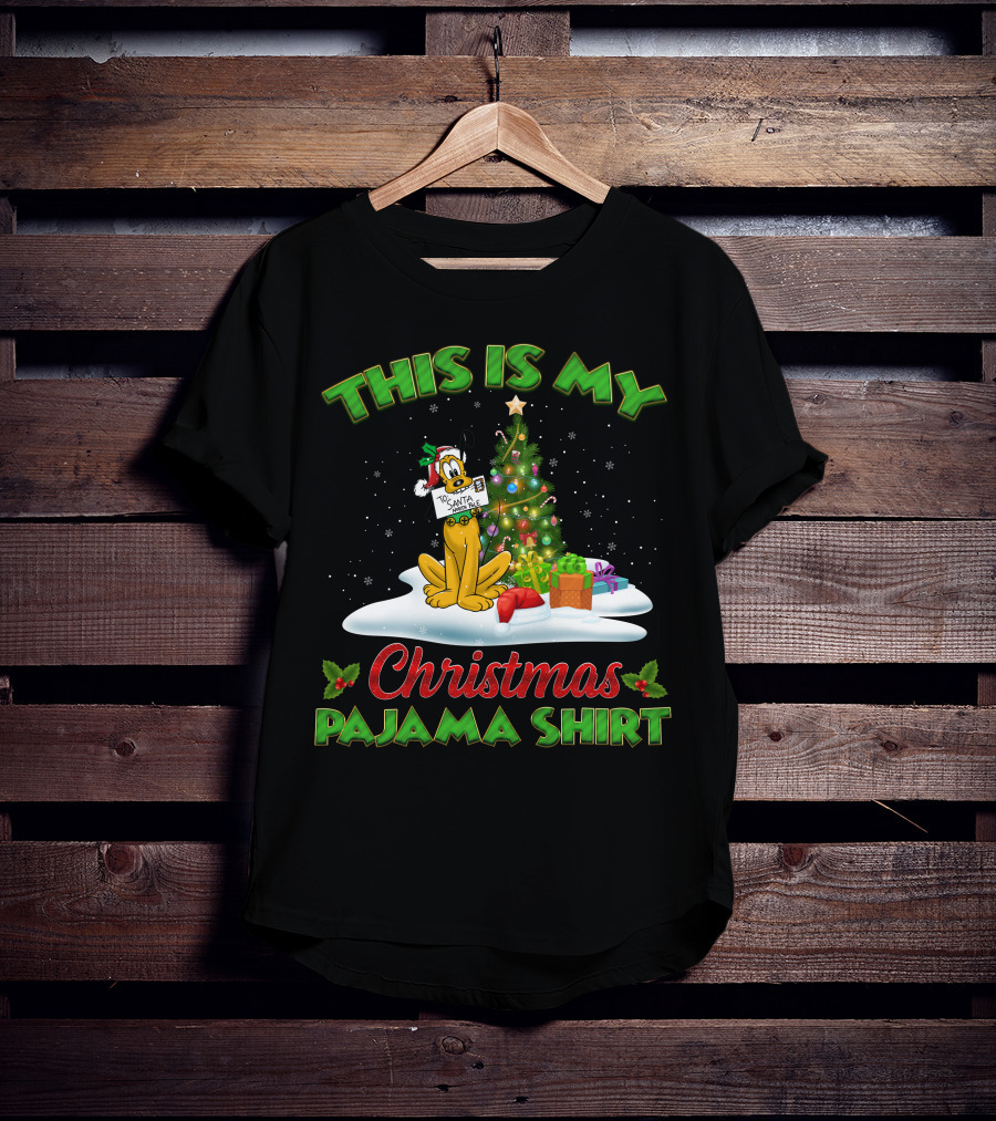 This Is My Christmas Pajama Shirt Pluto Santa T-Shirt