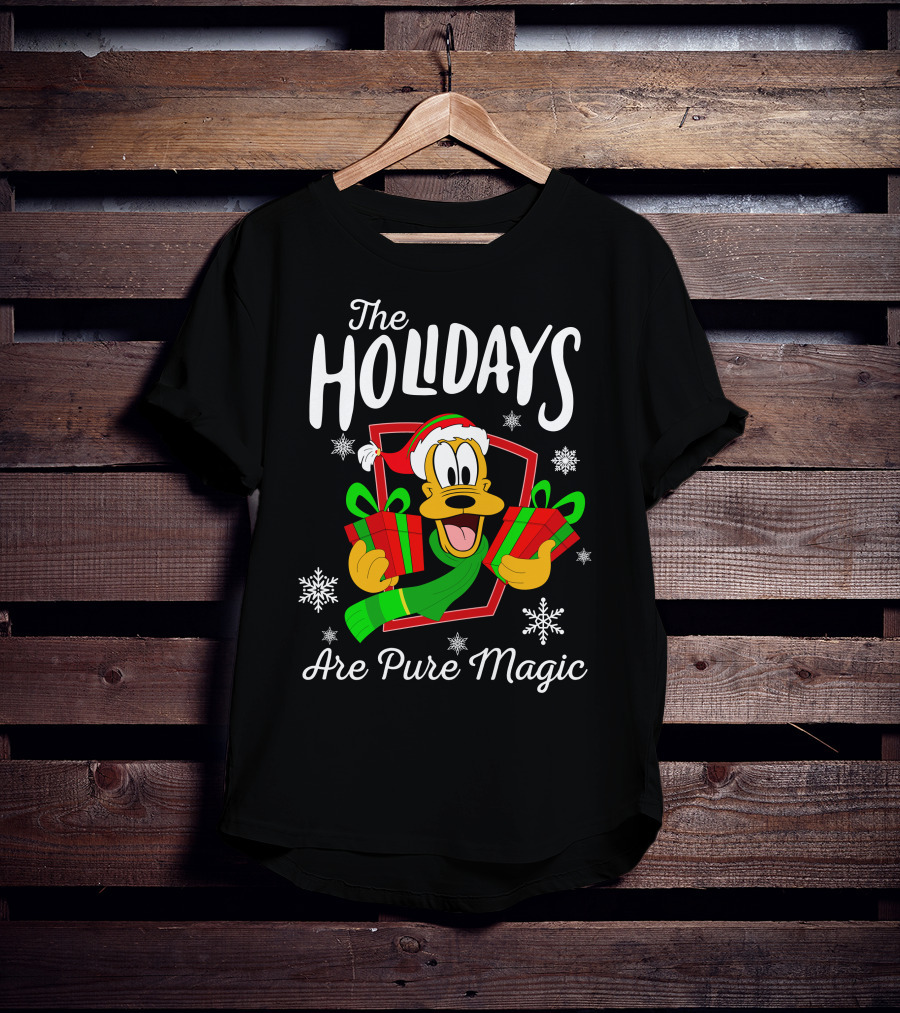 Pluto The Holidays Are Pure Magic Christmas Disney T-Shirt