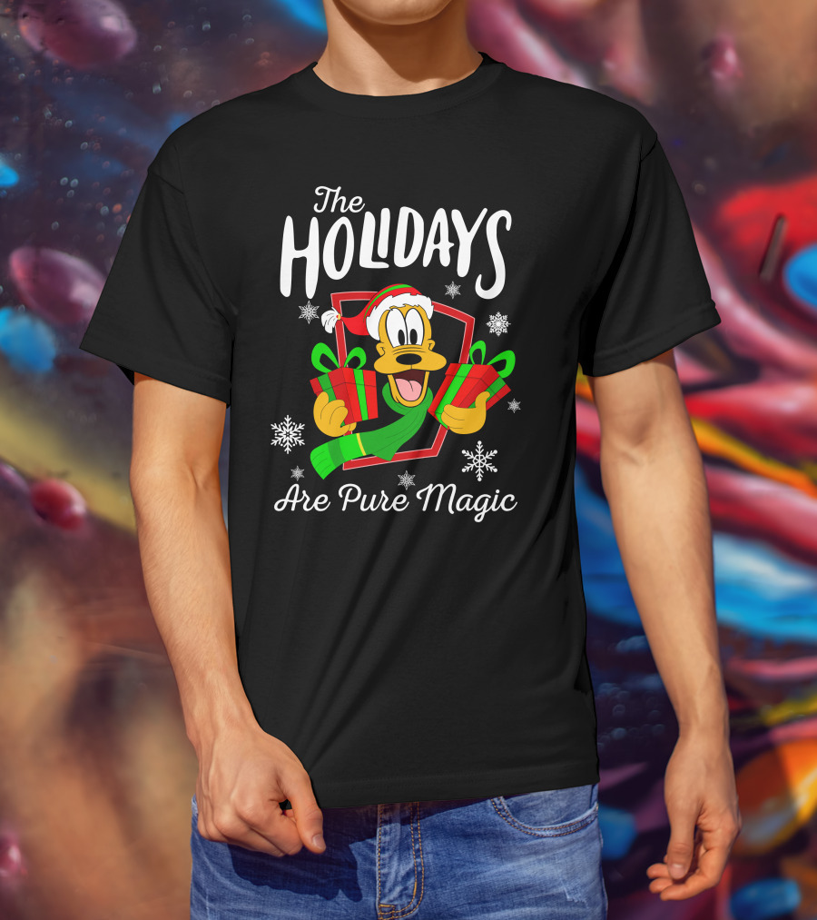 Pluto The Holidays Are Pure Magic Christmas Disney T-Shirt