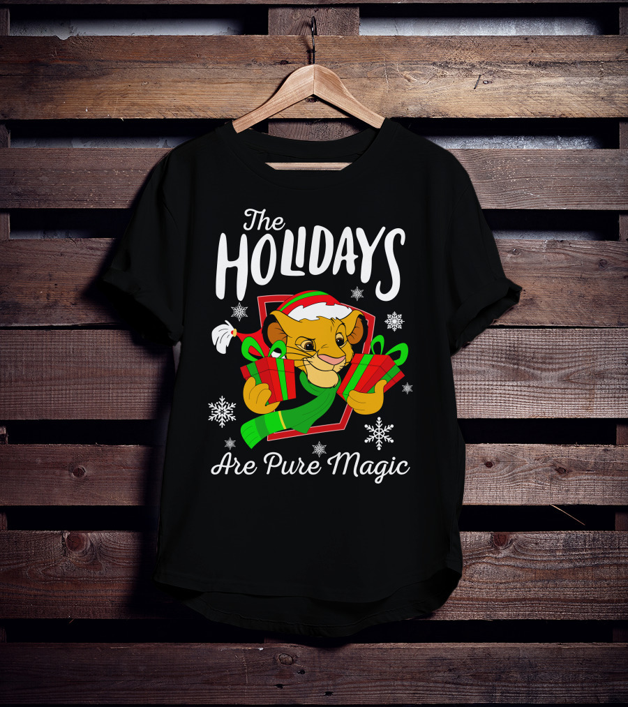 The Holidays Are Pure Magic Simba Christmas Snowflakes T-Shirt