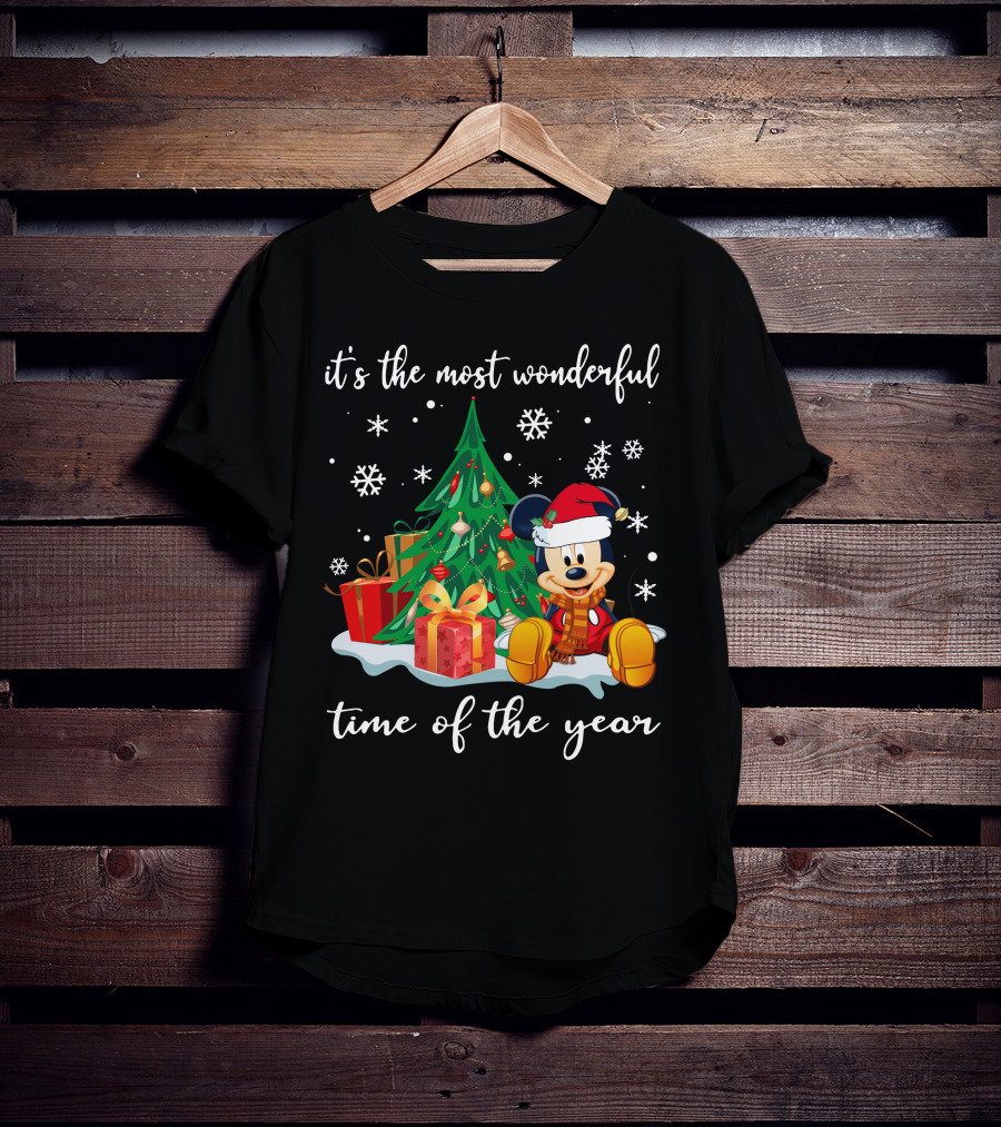 It's The Most Wonderful Time Of The Year Mickey Christmas Tree Gifts Snowflakes T-Shirt