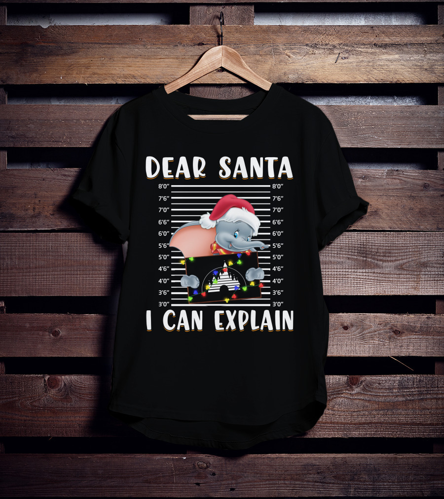 Dear Santa I Can Explain Dumbo Mugshot Christmas T-Shirt