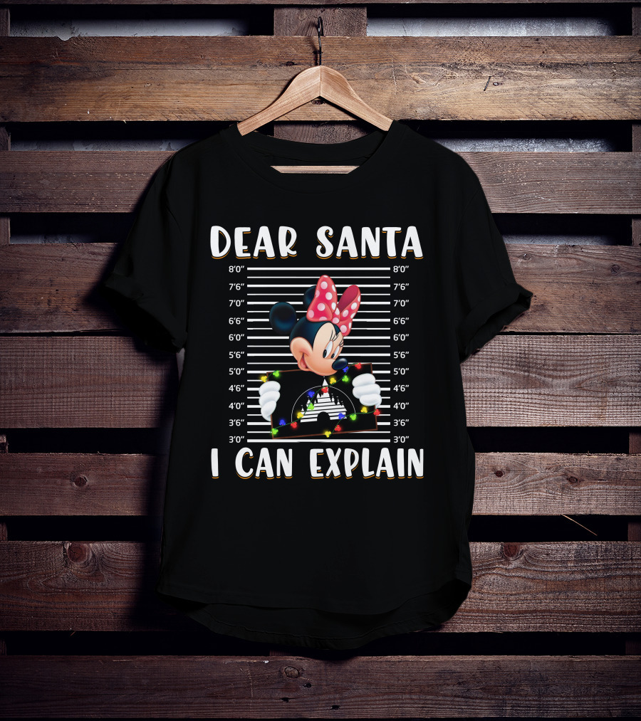 Dear Santa I Can Explain Minnie Mouse Holiday Mugshot T-Shirt