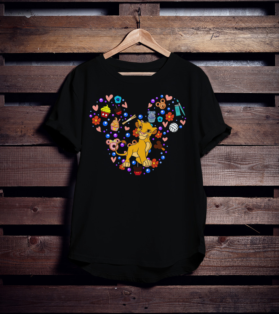Simba Heart With Snacks And Hearts T-Shirt