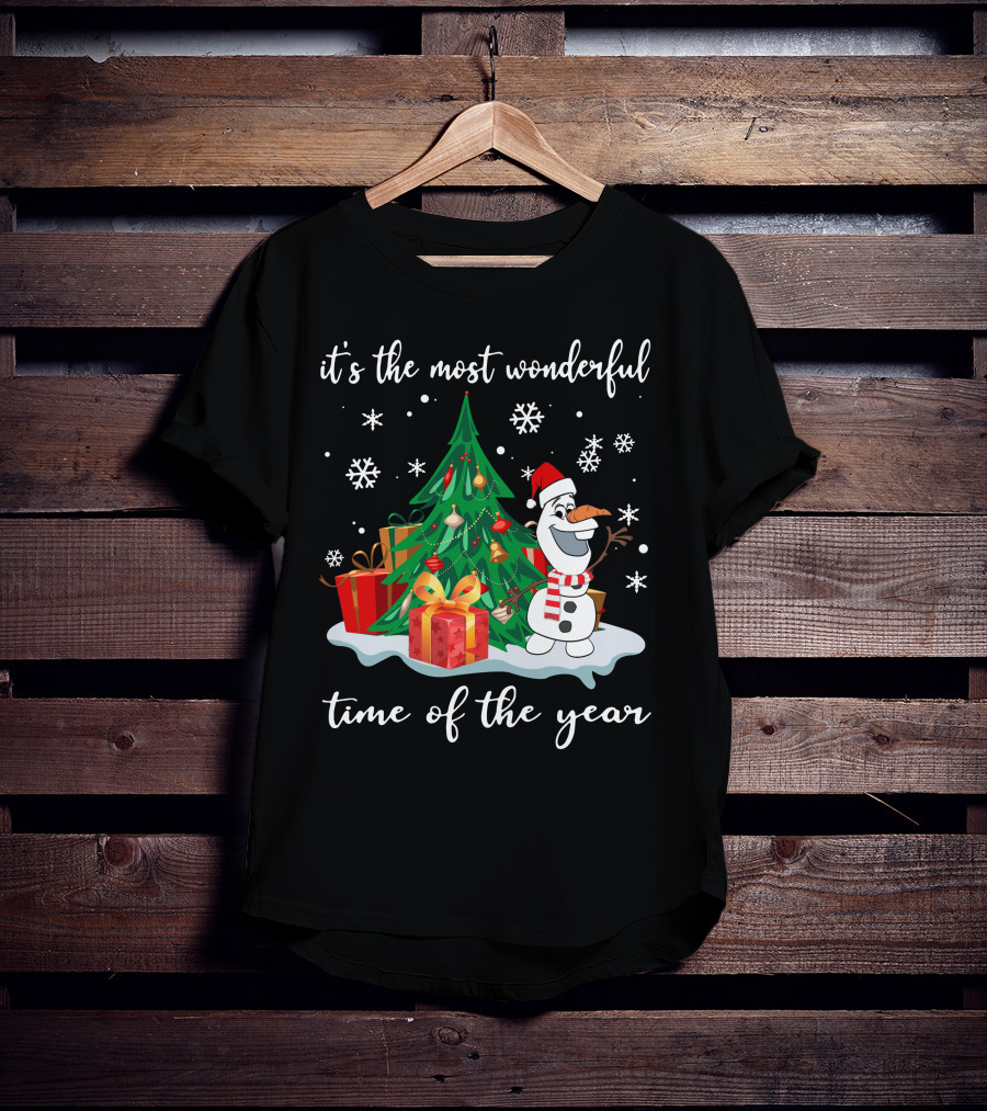 It's The Most Wonderful Time Of The Year Olaf Christmas Tree Snowman T-Shirt