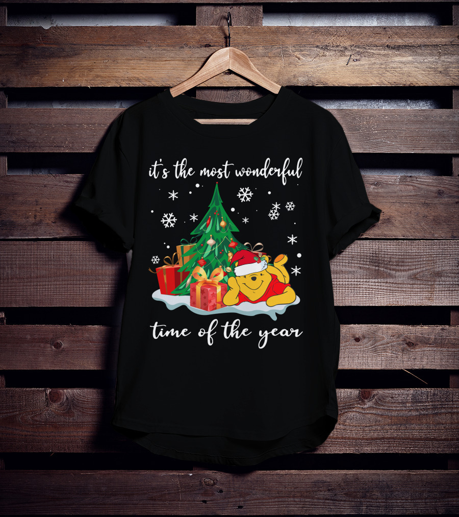 It's The Most Wonderful Time Of The Year Pooh Christmas Tree And Gifts T-Shirt