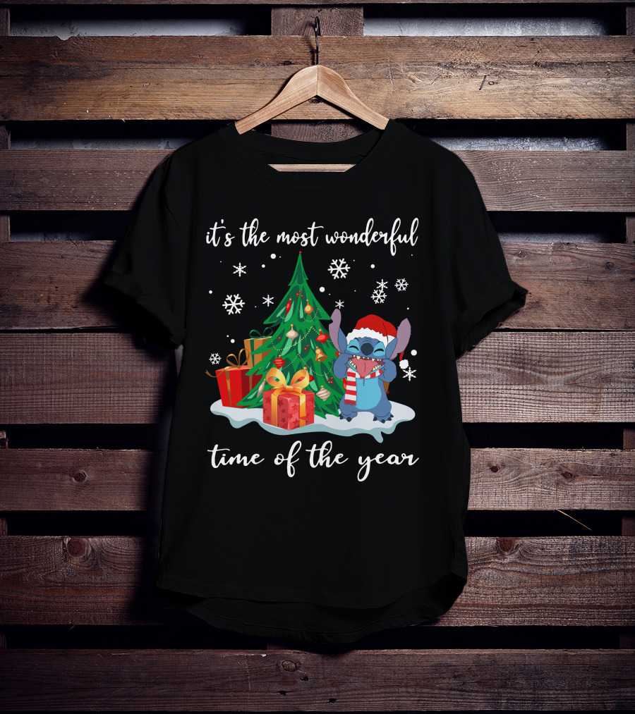 It's The Most Wonderful Time Of The Year Stitch Christmas Tree And Presents T-Shirt