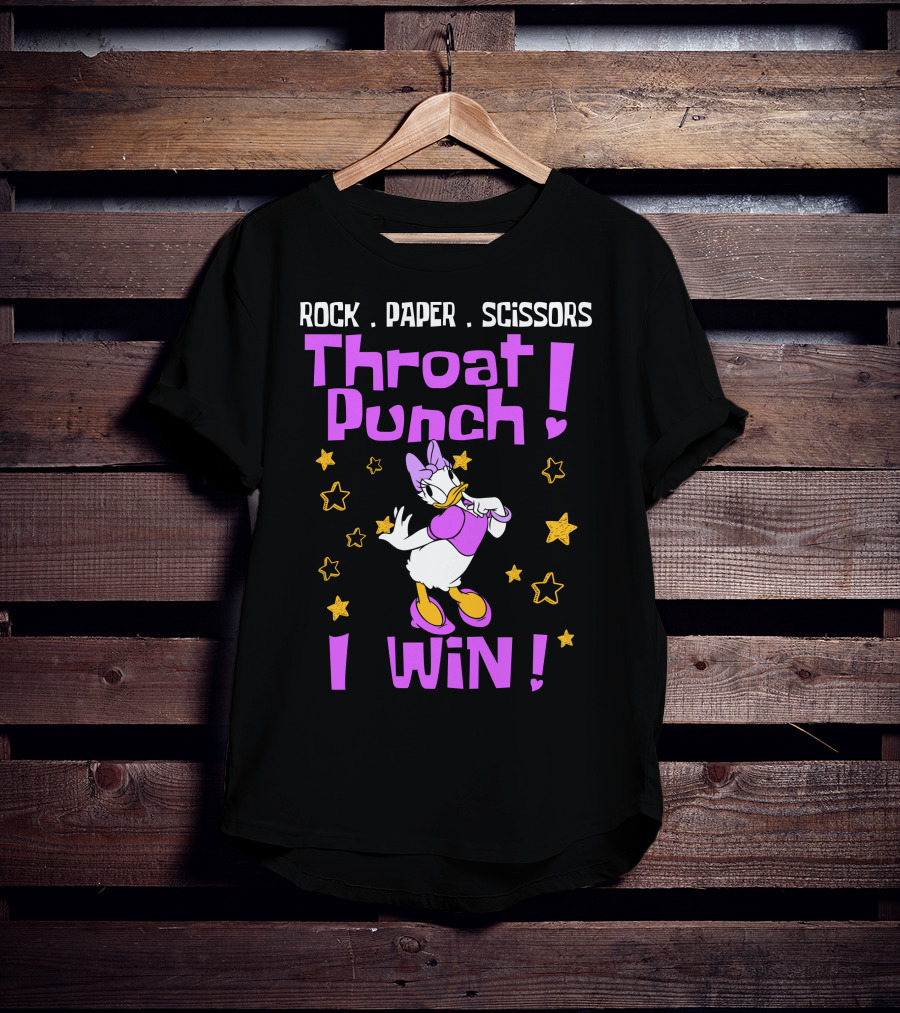 Rock Paper Scissors Throat Punch I Win Daisy Duck Stars T-Shirt