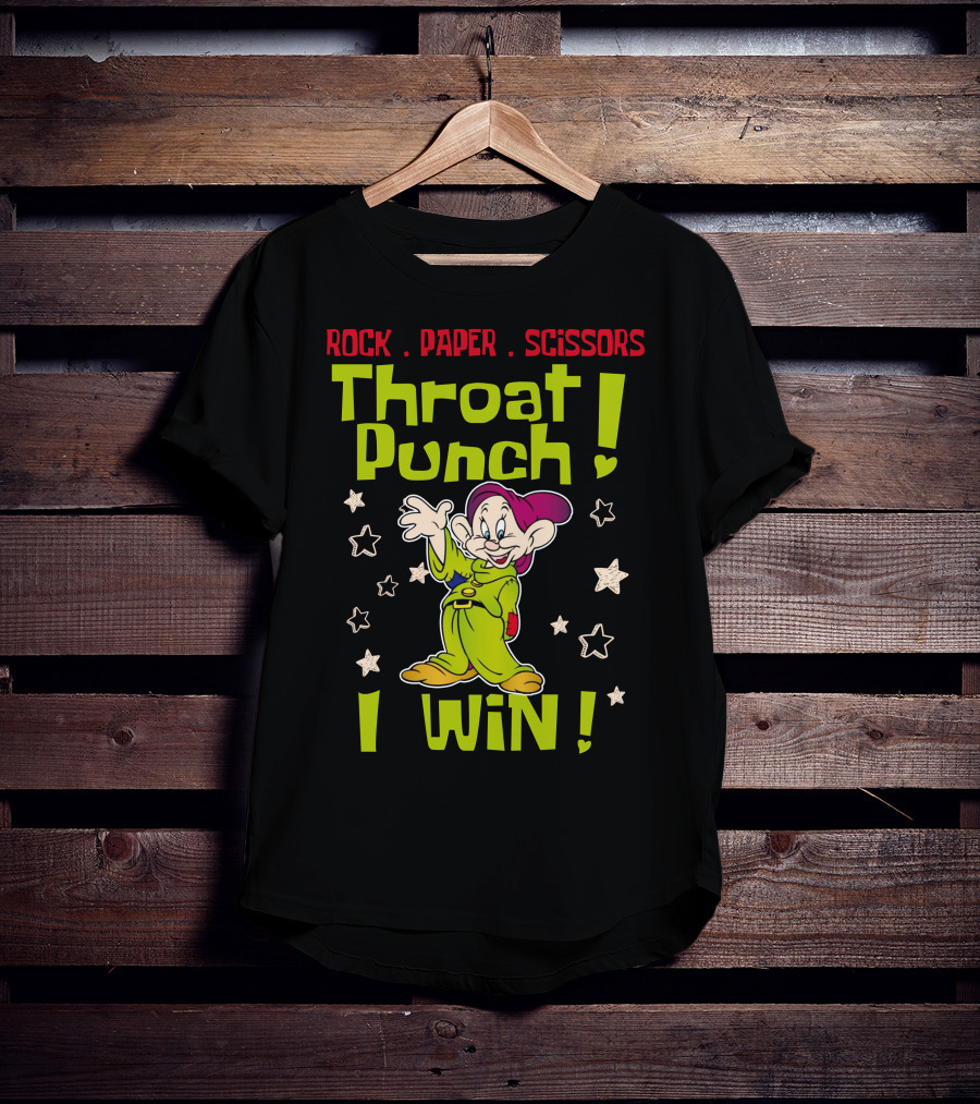 Rock Paper Scissors Throat Punch Dopey I Win T-Shirt