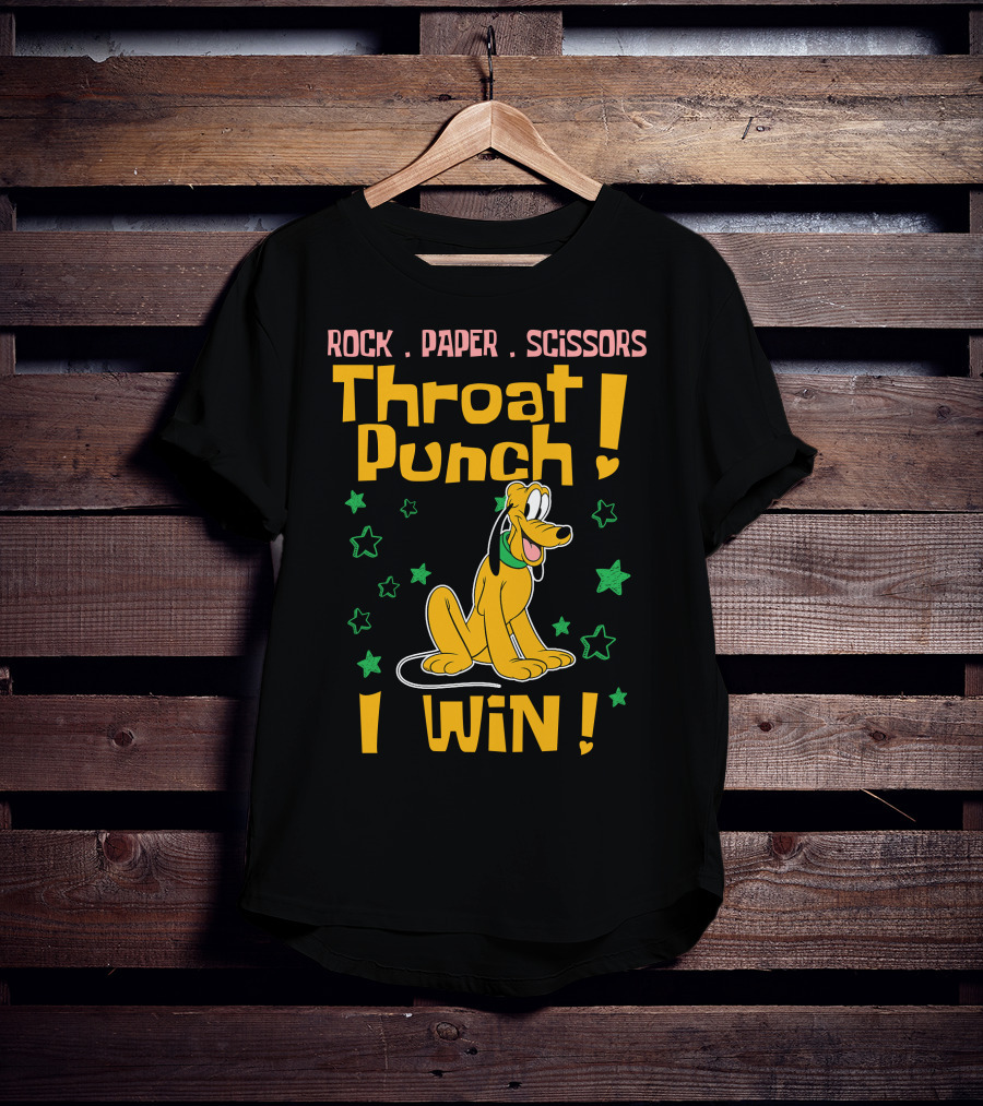 Rock Paper Scissors Throat Punch I Win Pluto Stars T-Shirt