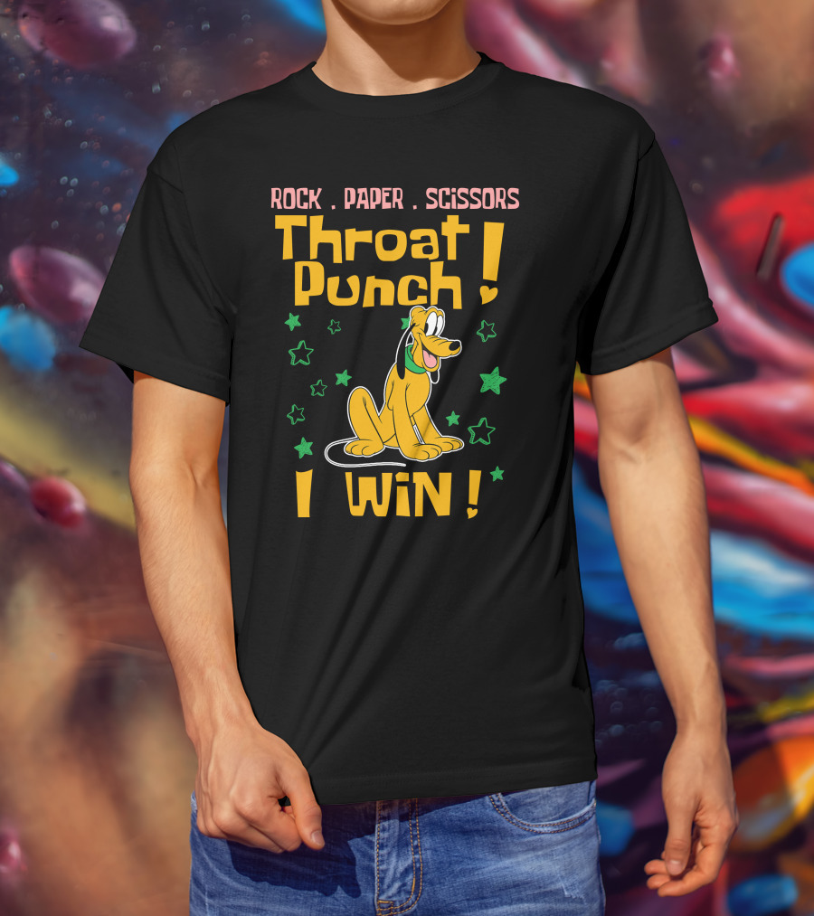 Rock Paper Scissors Throat Punch I Win Pluto Stars T-Shirt