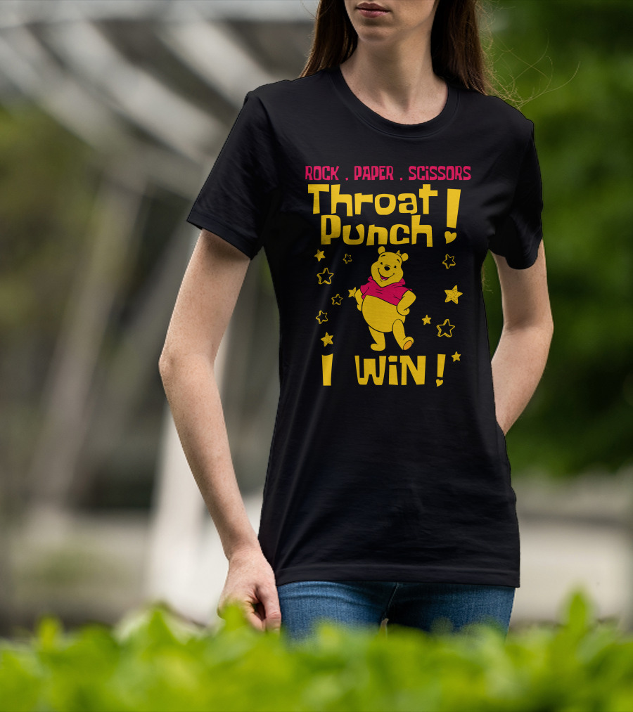 Rock Paper Scissors Throat Punch I Win Pooh T-Shirt
