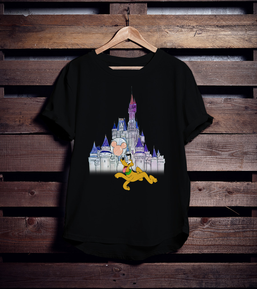 Pluto Disney Castle Mickey Balloon T-Shirt