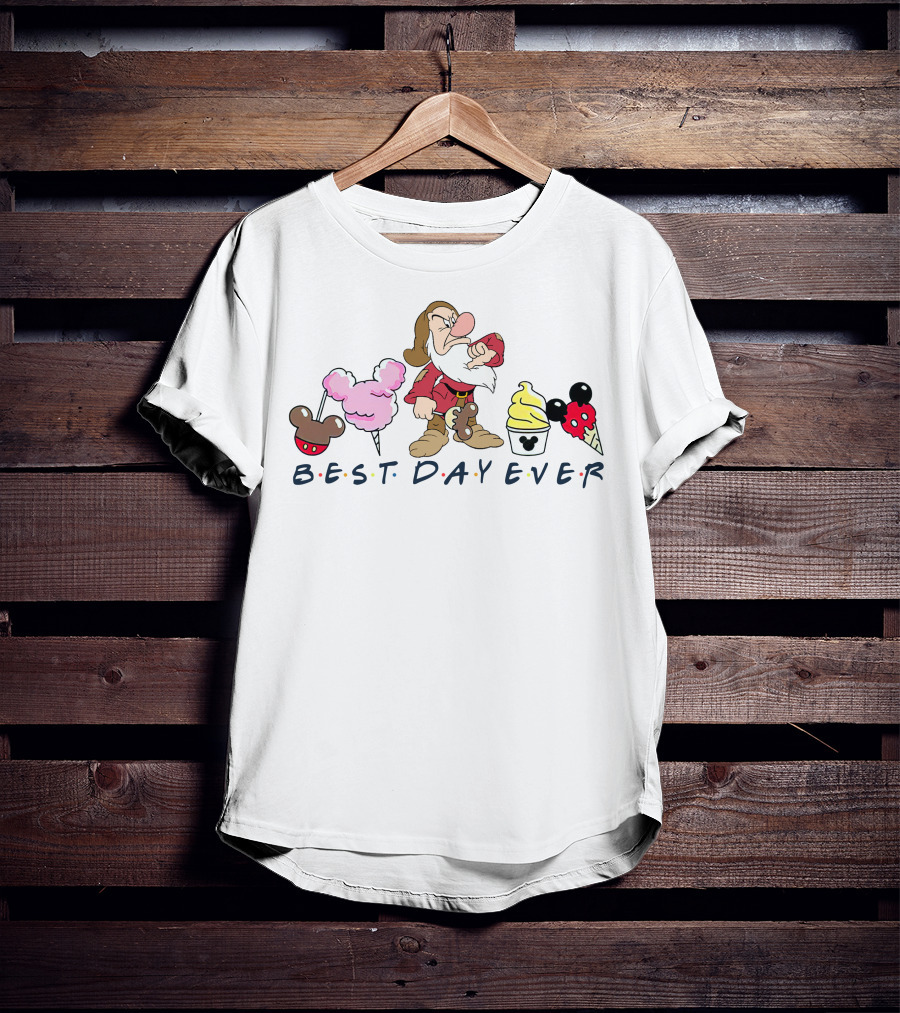 Best Day Ever Grumpy Disney Mickey Mouse Ears Cotton Candy T-Shirt
