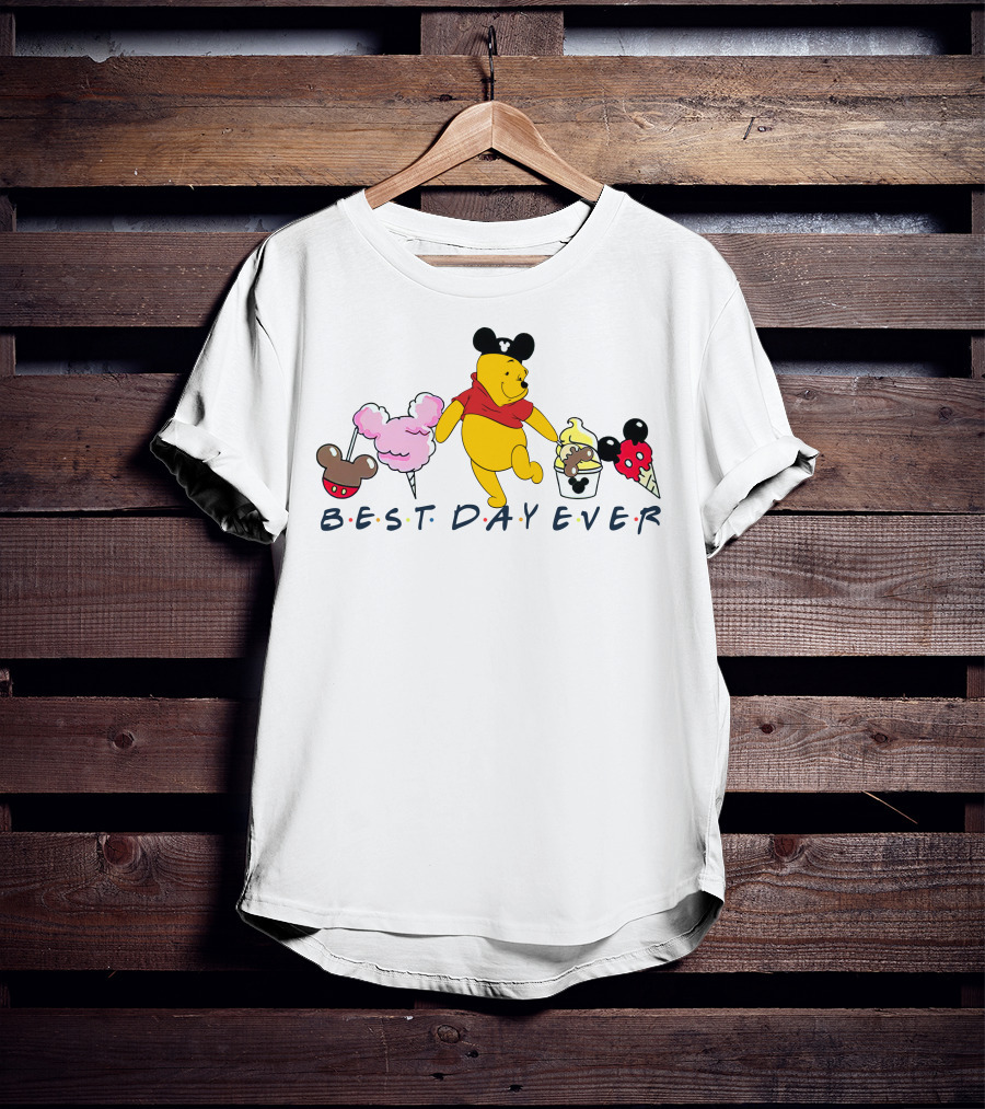 Best Day Ever Pooh Mickey Mouse Ears Ice Cream Treats T-Shirt