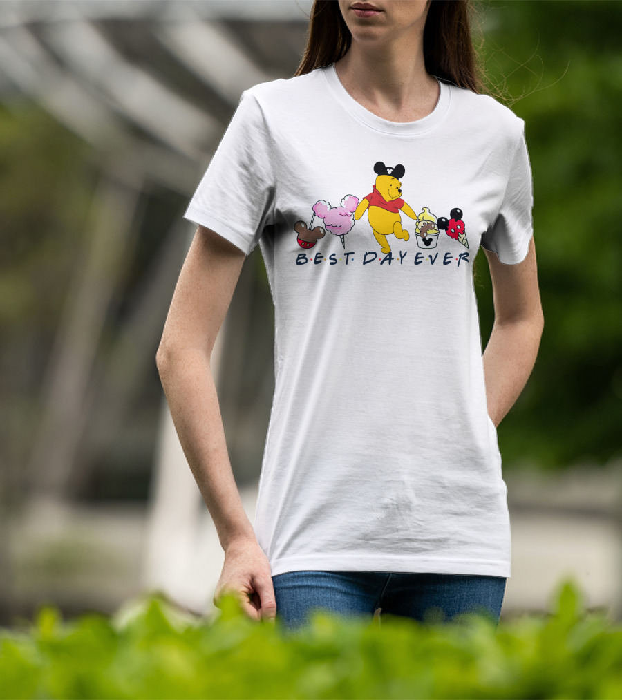Best Day Ever Pooh Mickey Mouse Ears Ice Cream Treats T-Shirt