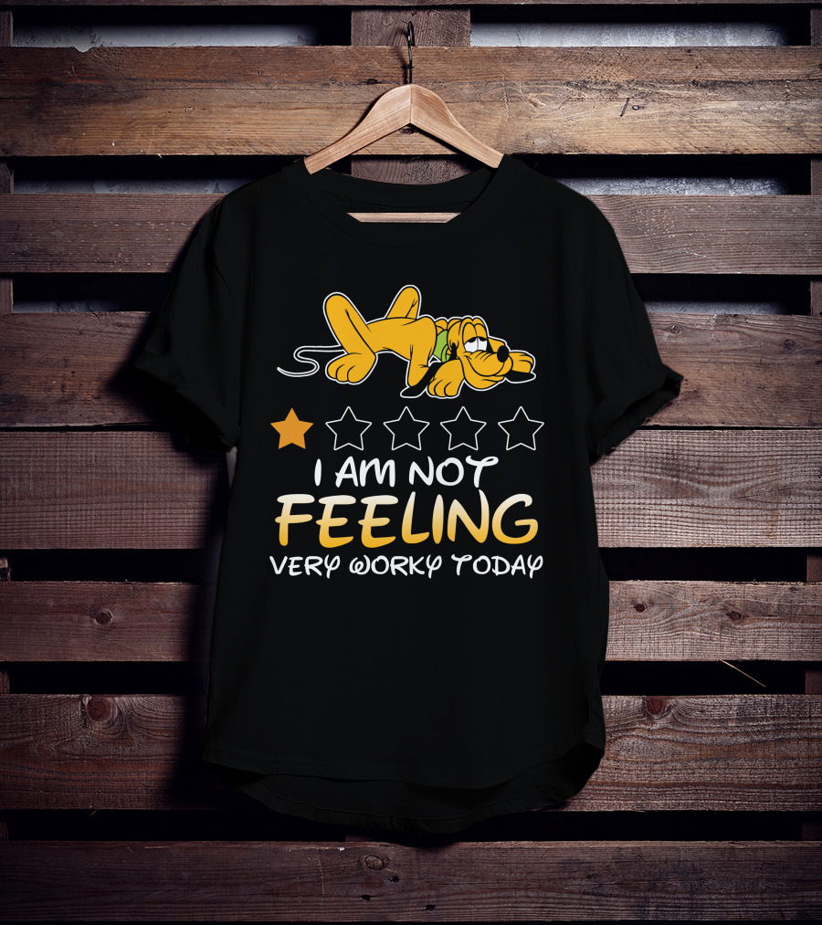 Pluto I Am Not Feeling Very Worky Today Five Star Rating T-Shirt