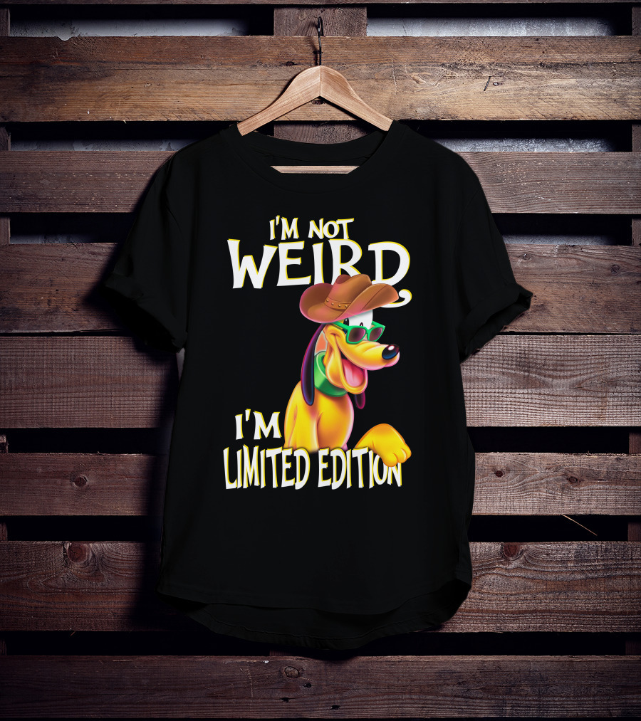 I'm Not Weird I'm Pluto Wearing Cowboy Hat And Sunglasses T-Shirt