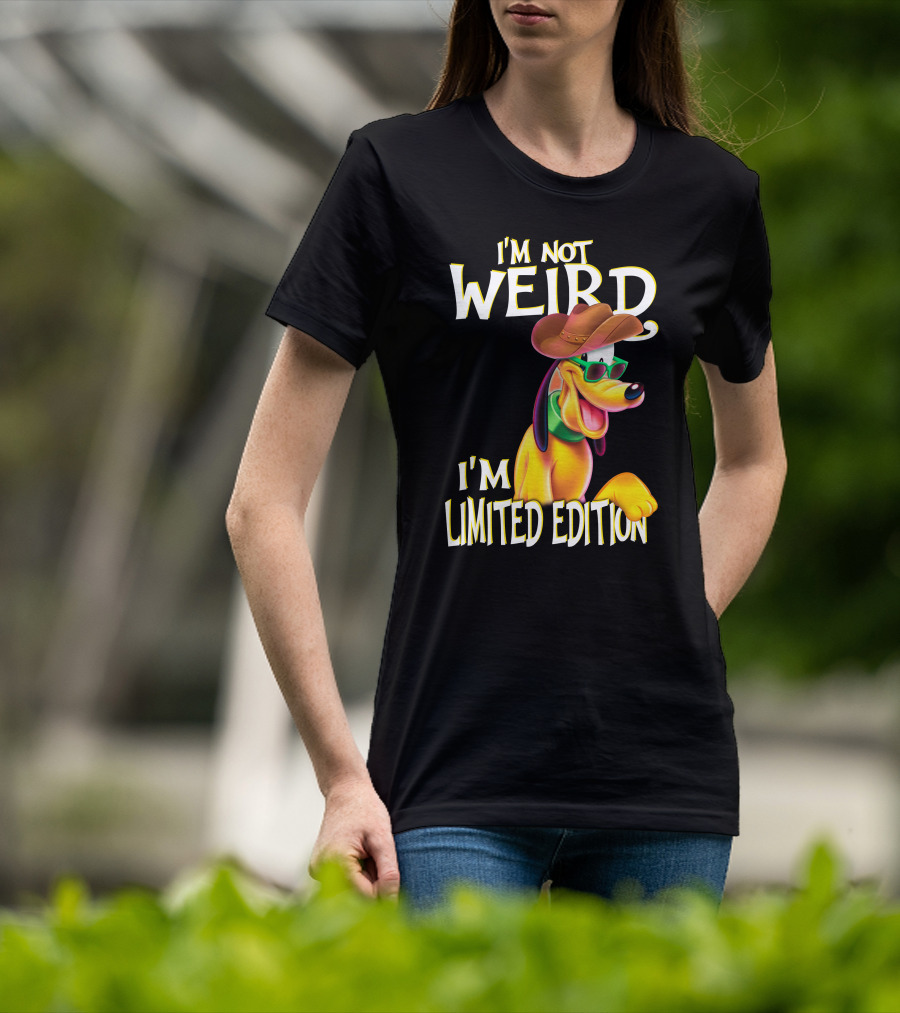 I'm Not Weird I'm Pluto Wearing Cowboy Hat And Sunglasses T-Shirt