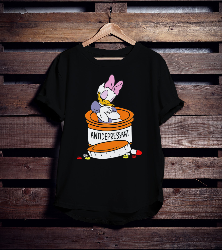 Daisy Antidepressant Bottle Cartoon T-Shirt