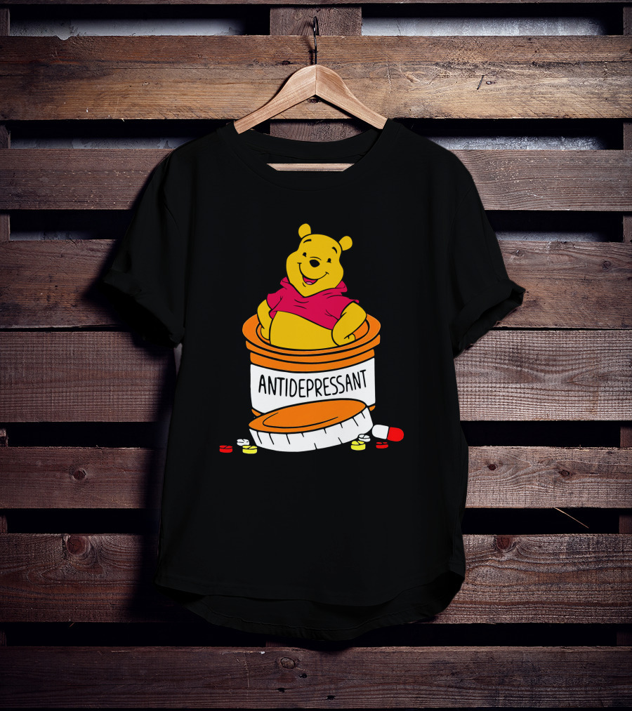 Pooh Antidepressant Jar With Pills T-Shirt