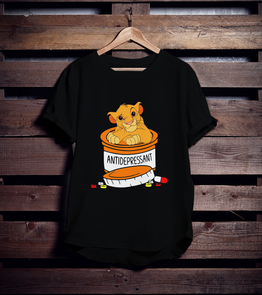 Simba Antidepressant Prescription Cartoon Pills T-Shirt