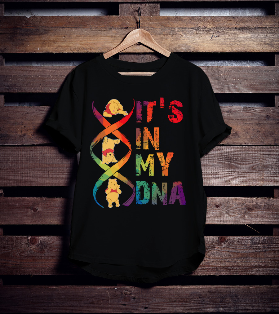 Winnie The Pooh It's In My Dna Rainbow T-Shirt
