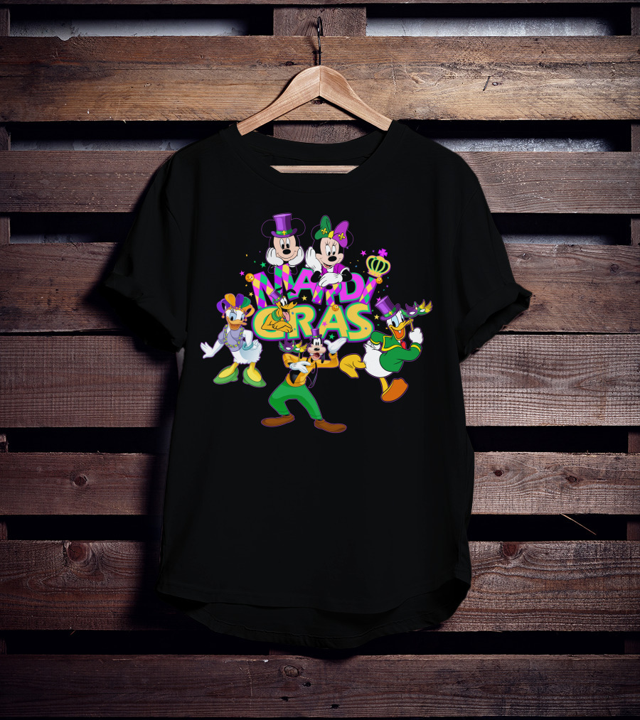 Mardi Gras Mickey Minnie Donald Daisy Goofy T-Shirt