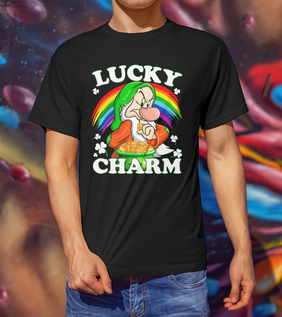 Lucky Charm Grumpy Dwarf Rainbow Treasure T-Shirt