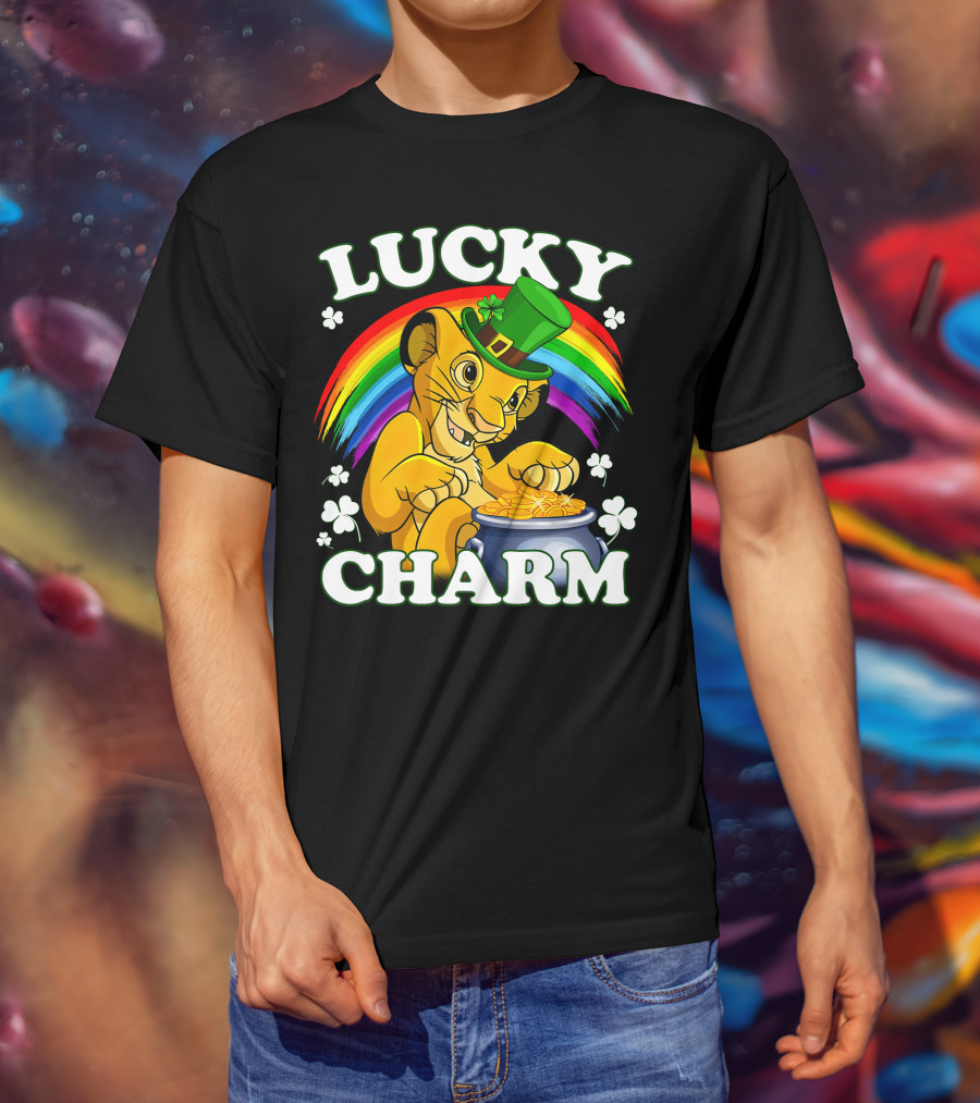 Lucky Charm Simba Rainbow Pot Of Gold T-Shirt