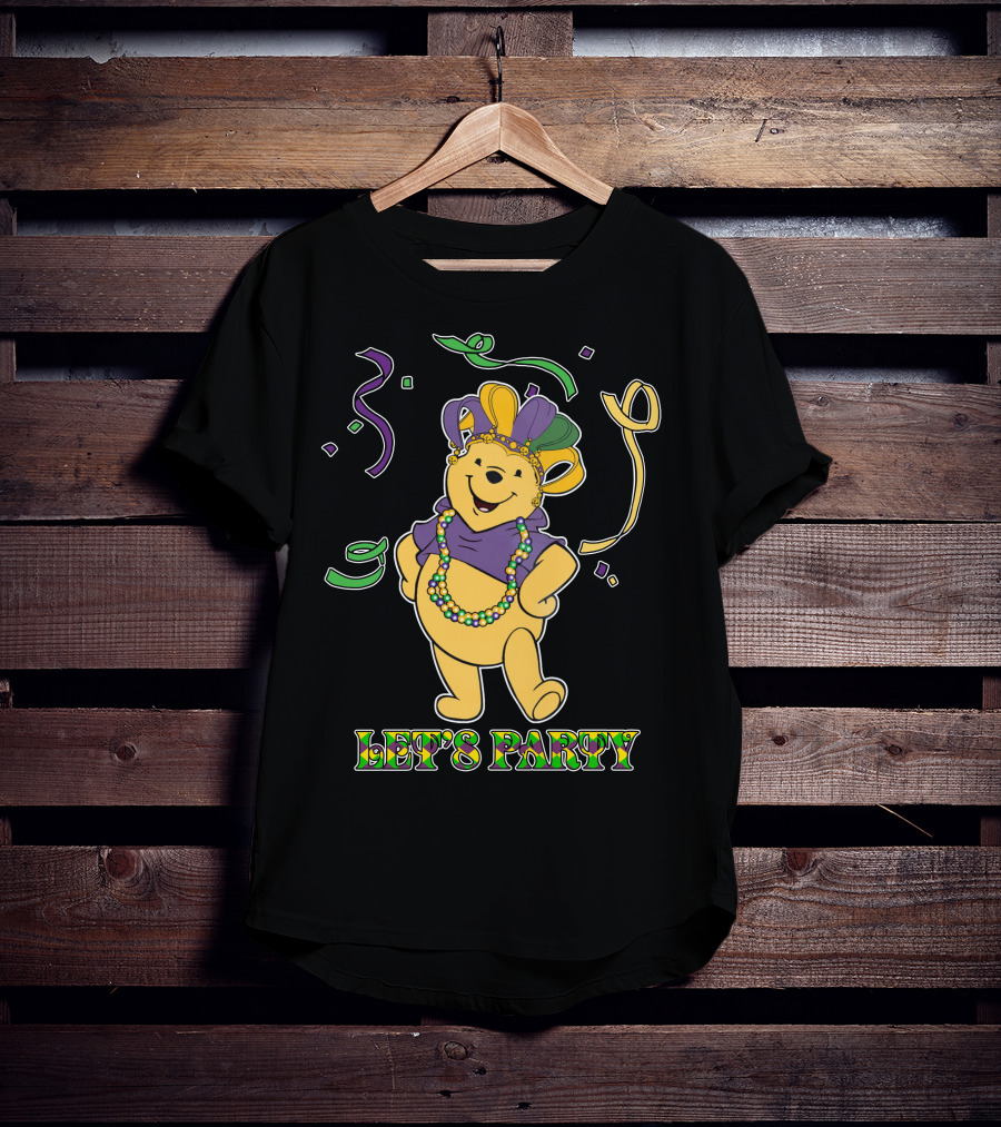 Pooh Let's Party Mardi Gras Celebration T-Shirt