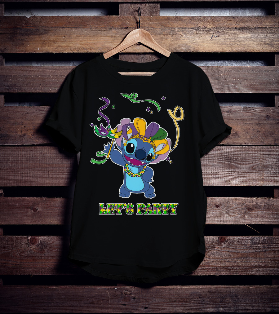 Stitch Let's Party Mardi Gras Celebration T-Shirt