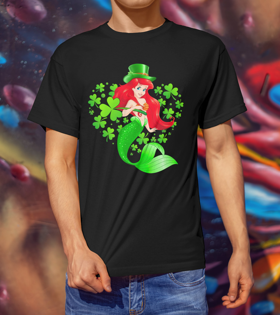 Ariel St. Patrick's Day Clover Mermaid T-Shirt