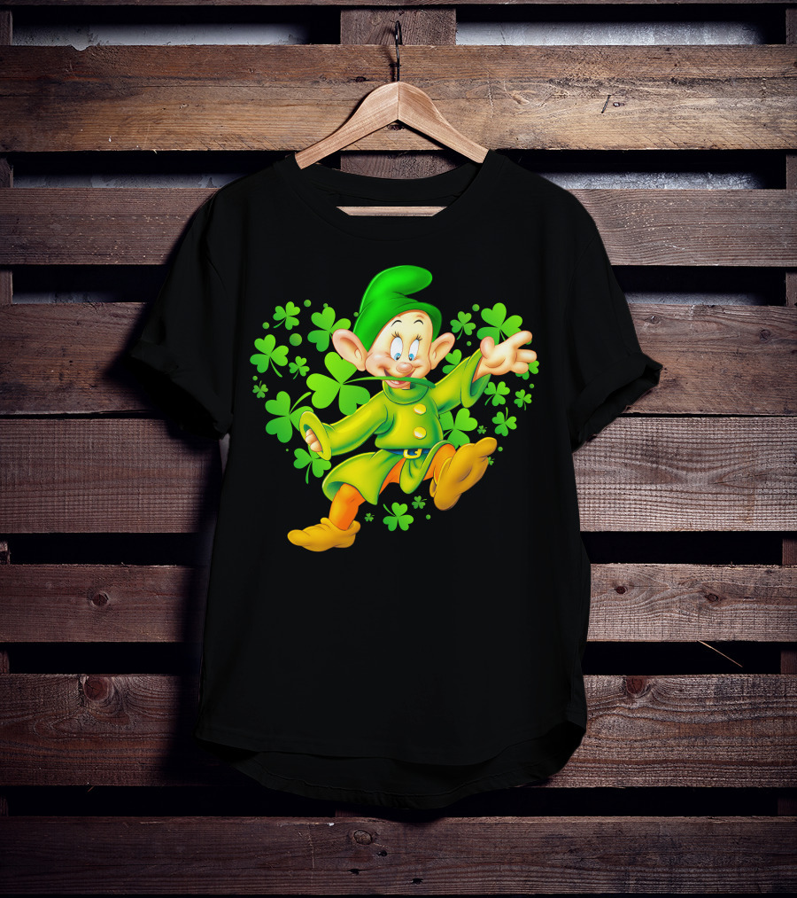 Dopey Green Clover Dance With Shamrocks T-Shirt