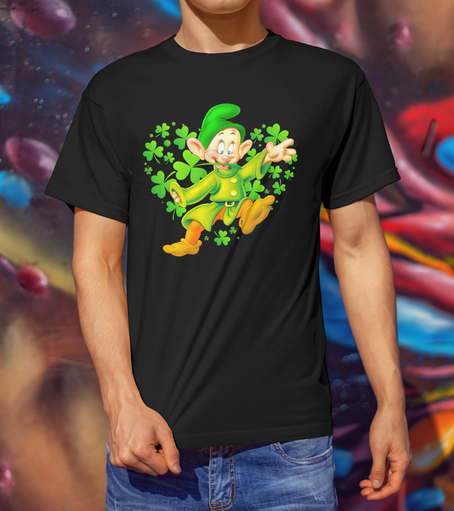 Dopey Green Clover Dance With Shamrocks T-Shirt