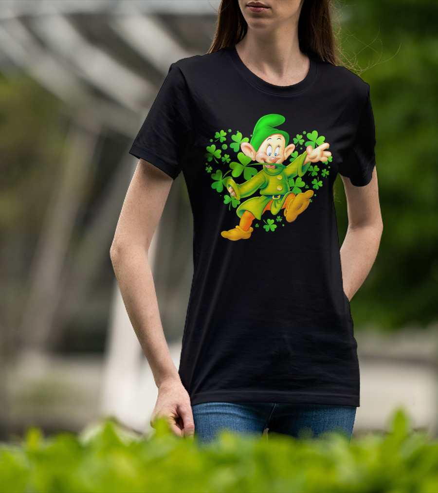 Dopey Green Clover Dance With Shamrocks T-Shirt