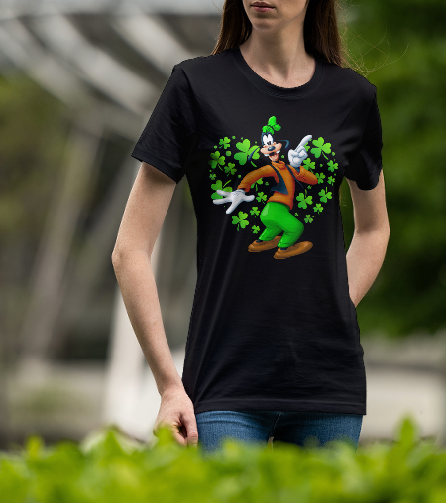 Goofy St. Patrick's Day Shamrock Celebration T-Shirt