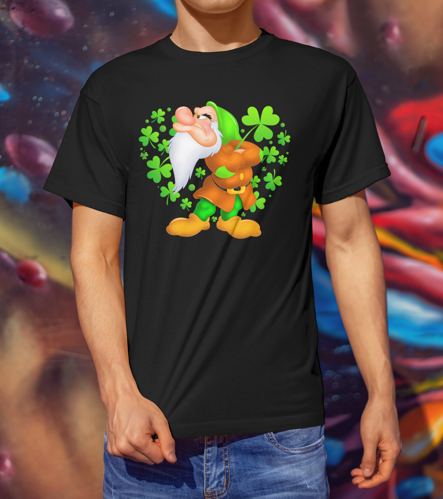 Grumpy Dwarf With Shamrock T-Shirt