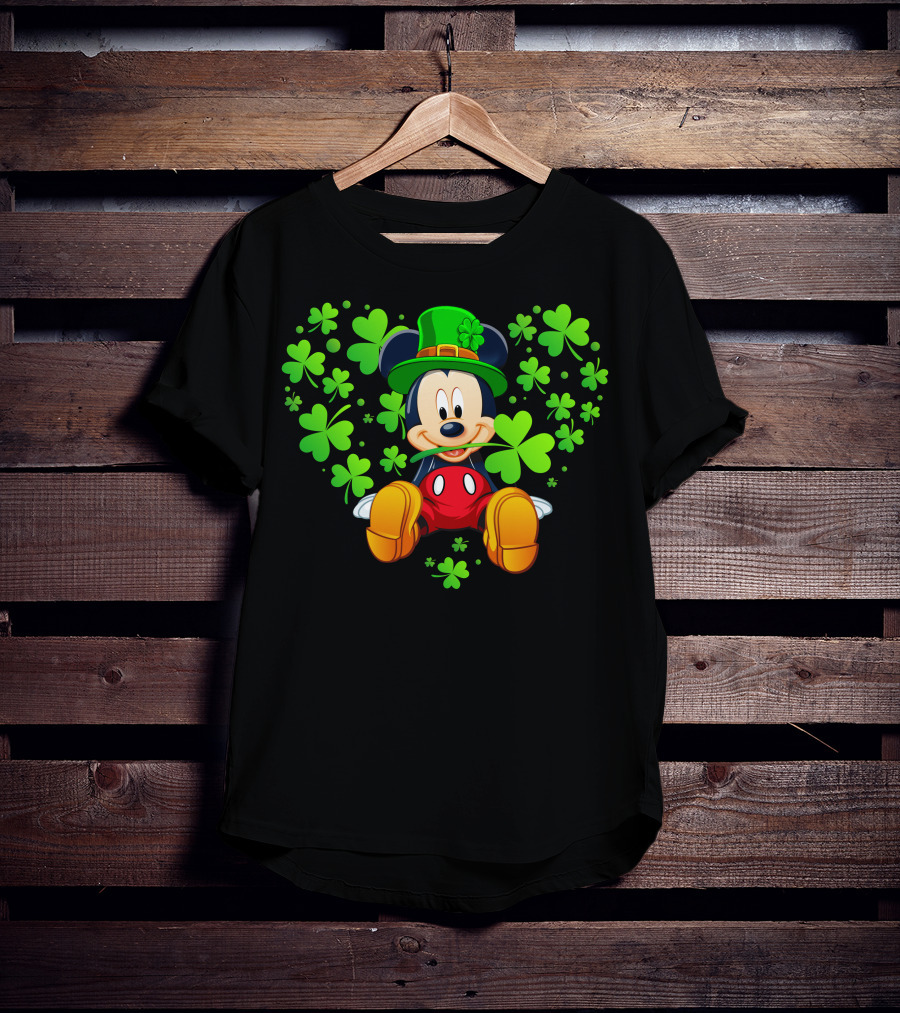 Mickey Mouse St. Patrick's Day Shamrock Hat T-Shirt
