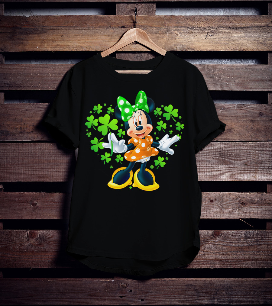 Minnie Mouse Green Clover Polka Dots T-Shirt